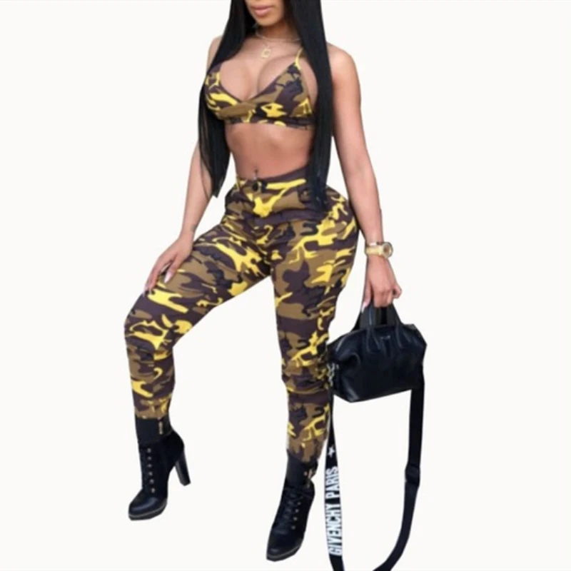 2019 New Camouflage 2 Piece Set Women Two Piece Outfits Bra Crop Tops Bodycon Skinny Pants Women Sets Ladies Suit Sexy 190307
2019 New Camouflage 2 Piece Set Women Two Piece Outfits Bra Crop Tops Bodycon Skinny Pants Women Sets Ladies Suit Sexy 190307