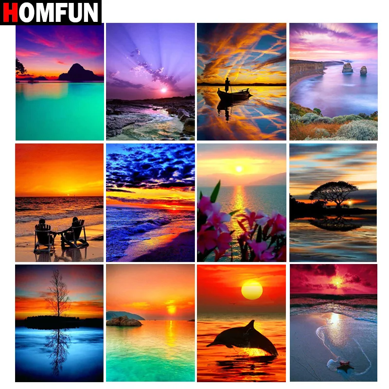 HOMFUN Full Square/Round Drill 5D DIY Diamond Painting "Sunset scenery" 3D Embroidery Cross Stitch 5D Home Decor Gift
HOMFUN Full Square/Round Drill 5D DIY Diamond Painting "Sunset scenery" 3D Embroidery Cross Stitch 5D Home Decor Gift