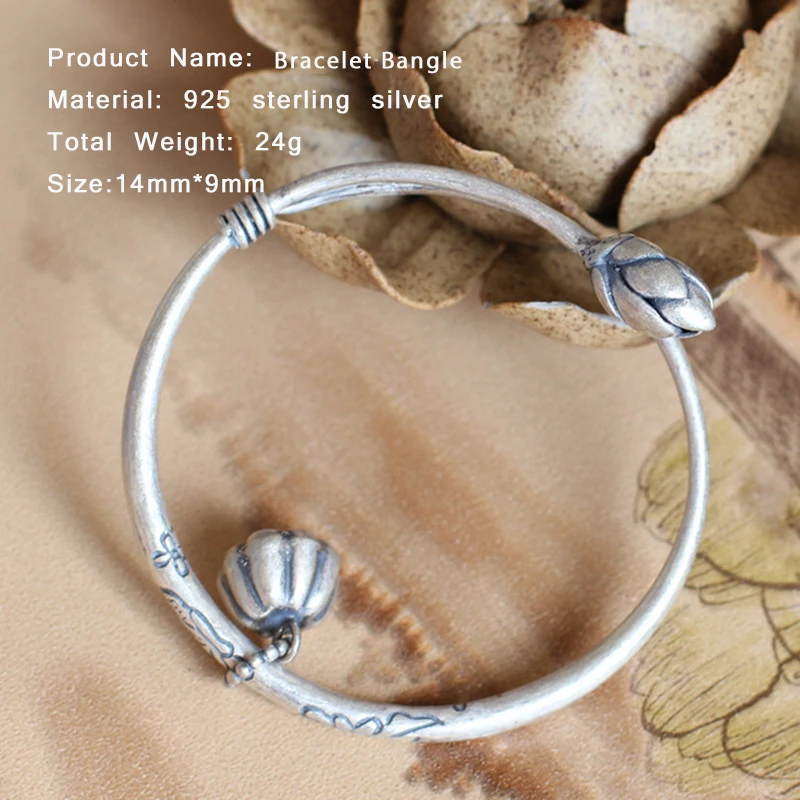 Vintage Lotus Seedpod Flower Tassel Bangle 925 Sterling Silver Bracelets Bangles For Women Wedding Best Gifts Fine Jewelry SB02
Vintage Lotus Seedpod Flower Tassel Bangle 925 Sterling Silver Bracelets Bangles For Women Wedding Best Gifts Fine Jewelry SB02