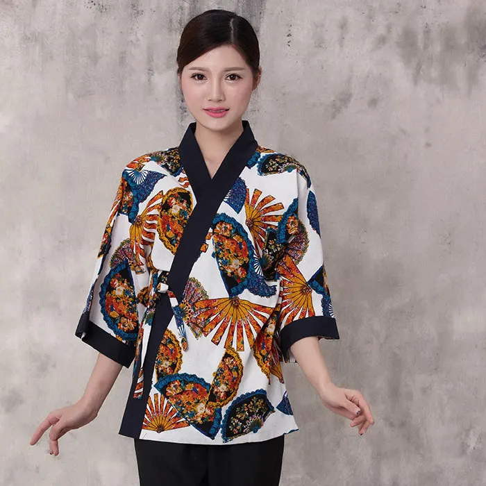 Unisex Japanese Korea style medium sleeve chef cook uniform top waiter work wear restaurant cook shirt suit flower printing Y624
Unisex Japanese Korea style medium sleeve chef cook uniform top waiter work wear restaurant cook shirt suit flower printing Y624