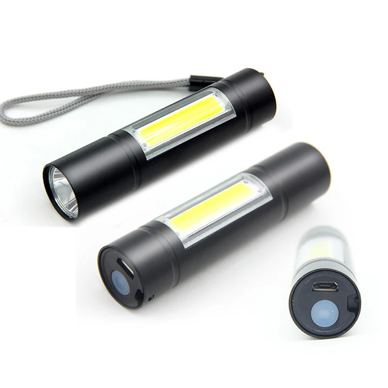 Мини COB светодиодный фонарик USB перезаряжаемый фонарь зарядка портативный для