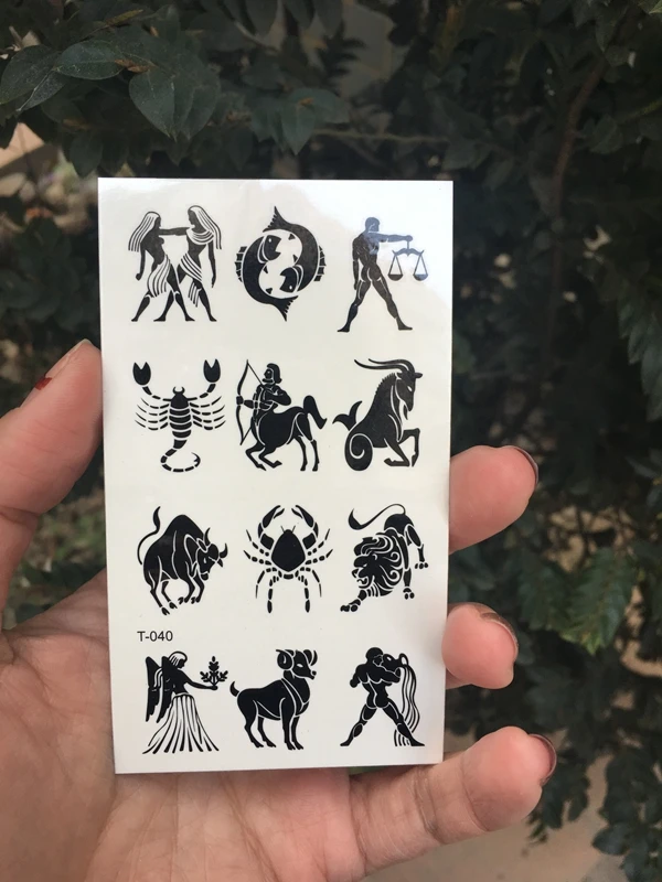 2018 New Waterproof Temporary Tattoo Sticker 12 constellation black Schematic tatto flash tatoo fake tattoos for Woman Man
2018 New Waterproof Temporary Tattoo Sticker 12 constellation black Schematic tatto flash tatoo fake tattoos for Woman Man