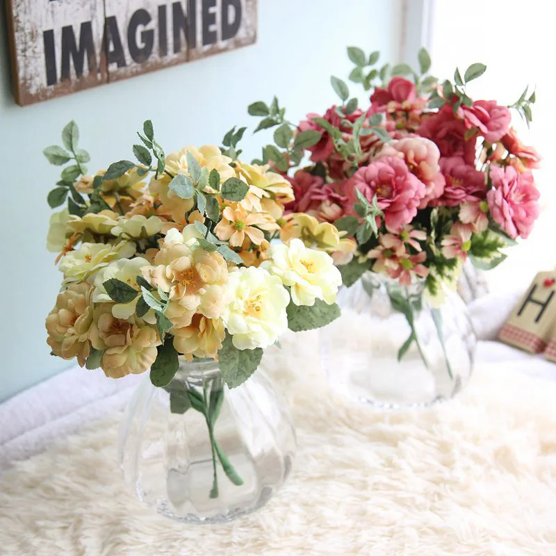 Artificial Flower Bouquet Silk Tea Rose for Wedding Party Home Garden Decoration Bridal Hand Bouquet Fake Flowers Decor
Artificial Flower Bouquet Silk Tea Rose for Wedding Party Home Garden Decoration Bridal Hand Bouquet Fake Flowers Decor