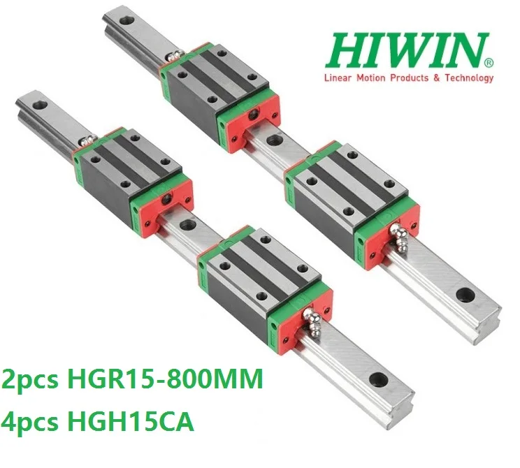 

2pcs 100% original Hiwin linear guide rail HGR15 800mm + 4pcs HGH15CA Or HGW15CA ( HGW15CC ) Linear Carriage Block CNC router