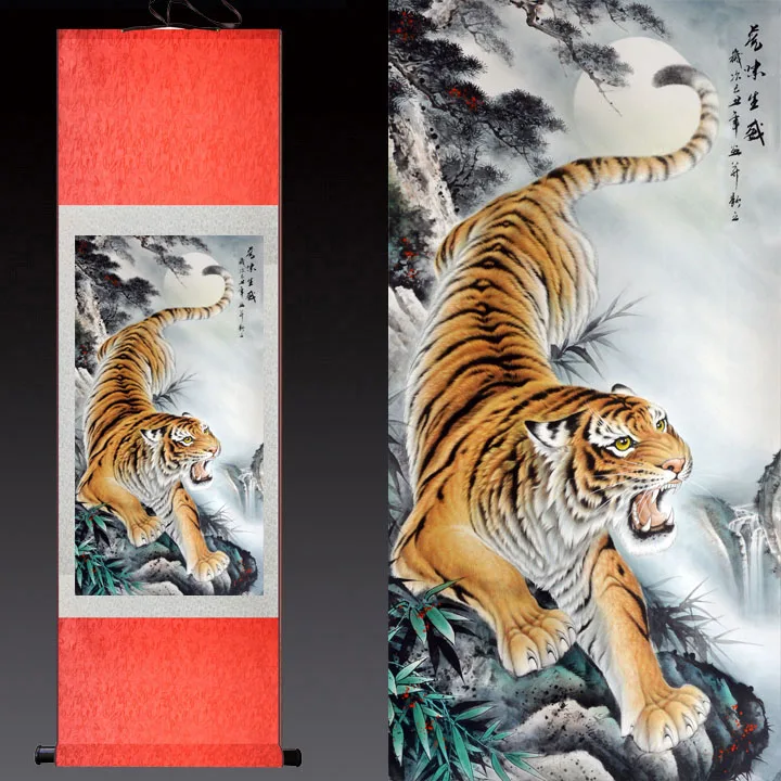 Tiger silk art painting Chinese Art Painting Home Office Decoration Chinese tiger painting
Tiger silk art painting Chinese Art Painting Home Office Decoration Chinese tiger painting