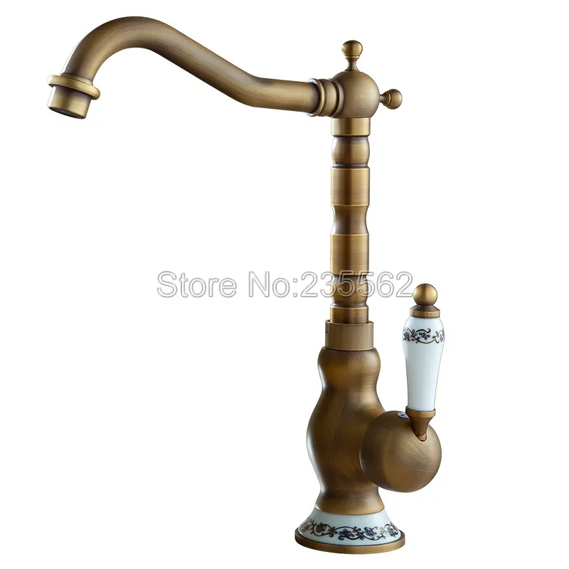 Antique Brass Ceramic Single Handle Swivel Spout Bathroom Sink Faucet Basin Mixer Tap Lnf510
Antique Brass Ceramic Single Handle Swivel Spout Bathroom Sink Faucet Basin Mixer Tap Lnf510