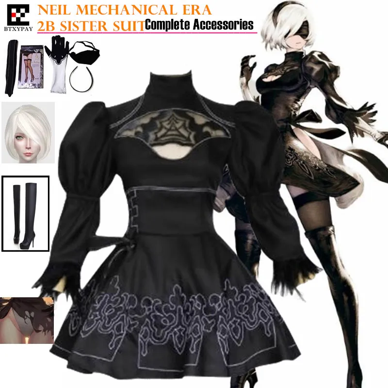 Nier Automatas 2B Sister Cosplay Costume Yorha Neil Mechanical Era Actress Anime Maid Dress Matching Shoes+Wig+Gloves+Briefs
Nier Automatas 2B Sister Cosplay Costume Yorha Neil Mechanical Era Actress Anime Maid Dress Matching Shoes+Wig+Gloves+Briefs
