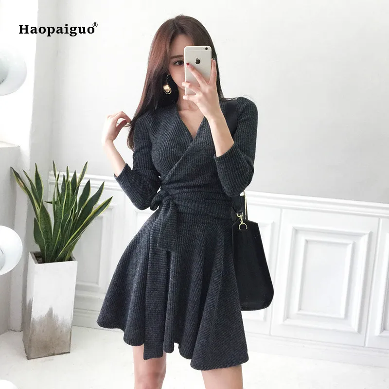 Solid Plus Size A-line Dress 2018 Women Autumn Gray Long Sleeve V-neck Casual Office Lady Mini Dress Work Short Dresses Elbise
Solid Plus Size A-line Dress 2018 Women Autumn Gray Long Sleeve V-neck Casual Office Lady Mini Dress Work Short Dresses Elbise