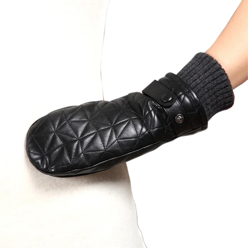 Women Genuine Leather Gloves Female Autumn Winter Plush Lined 100% Lambskin Leather Fingerless Mittens L155NY-1
Women Genuine Leather Gloves Female Autumn Winter Plush Lined 100% Lambskin Leather Fingerless Mittens L155NY-1