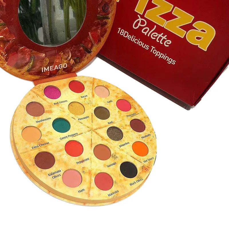 

Personality Pizza 18 Color Scrub Shimmer Eyeshadow Palette Smoky Makeup Pigment Eye Shadow Powder Long Lasting Waterproof