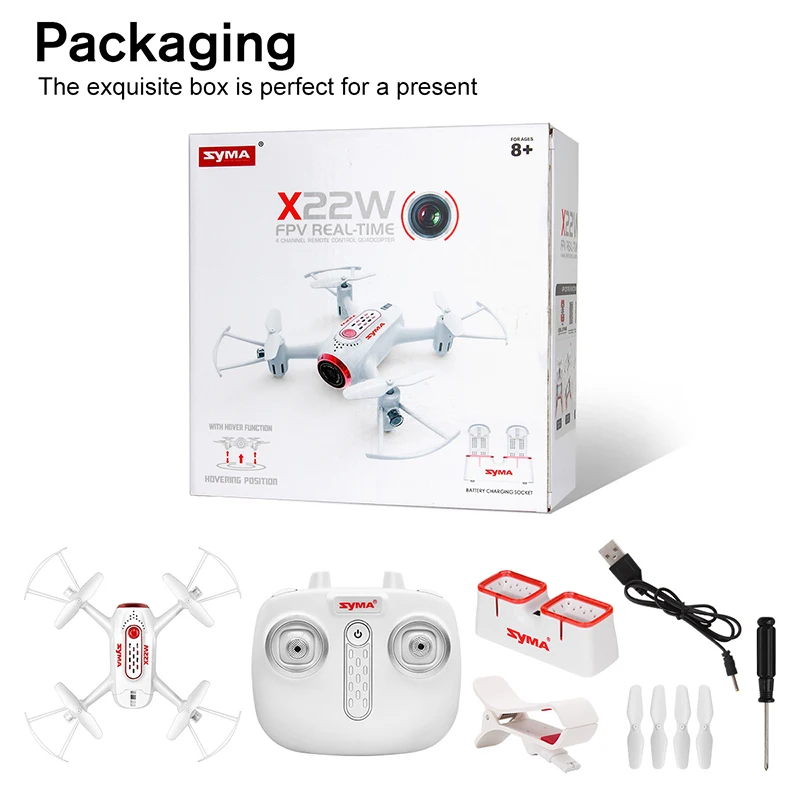 Newest SYMA X22W Mini Drone With Wifi Camera 2.4G 4CH 6Axis RC Quadcopter Helicopters Toys Gift For Kid
Newest SYMA X22W Mini Drone With Wifi Camera 2.4G 4CH 6Axis RC Quadcopter Helicopters Toys Gift For Kid