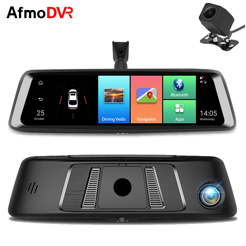 AfmoDVR 3 в 1 10 ''Автомобильный dvr двойной тире камера Android 5 с gps Видео регистраторы