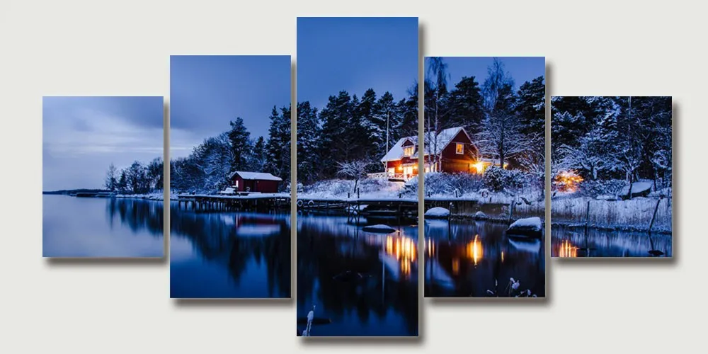 5 Pieces/set Modern Home Decoration Stockholm Sweden Village Winter By Night Painting Print On Canvas Painting for Living Room
5 Pieces/set Modern Home Decoration Stockholm Sweden Village Winter By Night Painting Print On Canvas Painting for Living Room