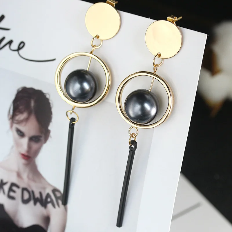 Golden Loop Sleek Black Ball Black Stick Pendant Drop Earrings for Women Dangle Earrings
Golden Loop Sleek Black Ball Black Stick Pendant Drop Earrings for Women Dangle Earrings