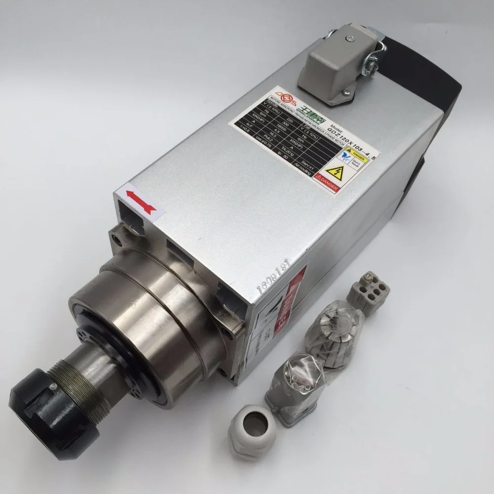 4.5KW ER32 Spindle Motor ER32 18000RPM High Speed 220V 4Bearings CNC Woodworking GDZ120*103-4.5
4.5KW ER32 Spindle Motor ER32 18000RPM High Speed 220V 4Bearings CNC Woodworking GDZ120*103-4.5