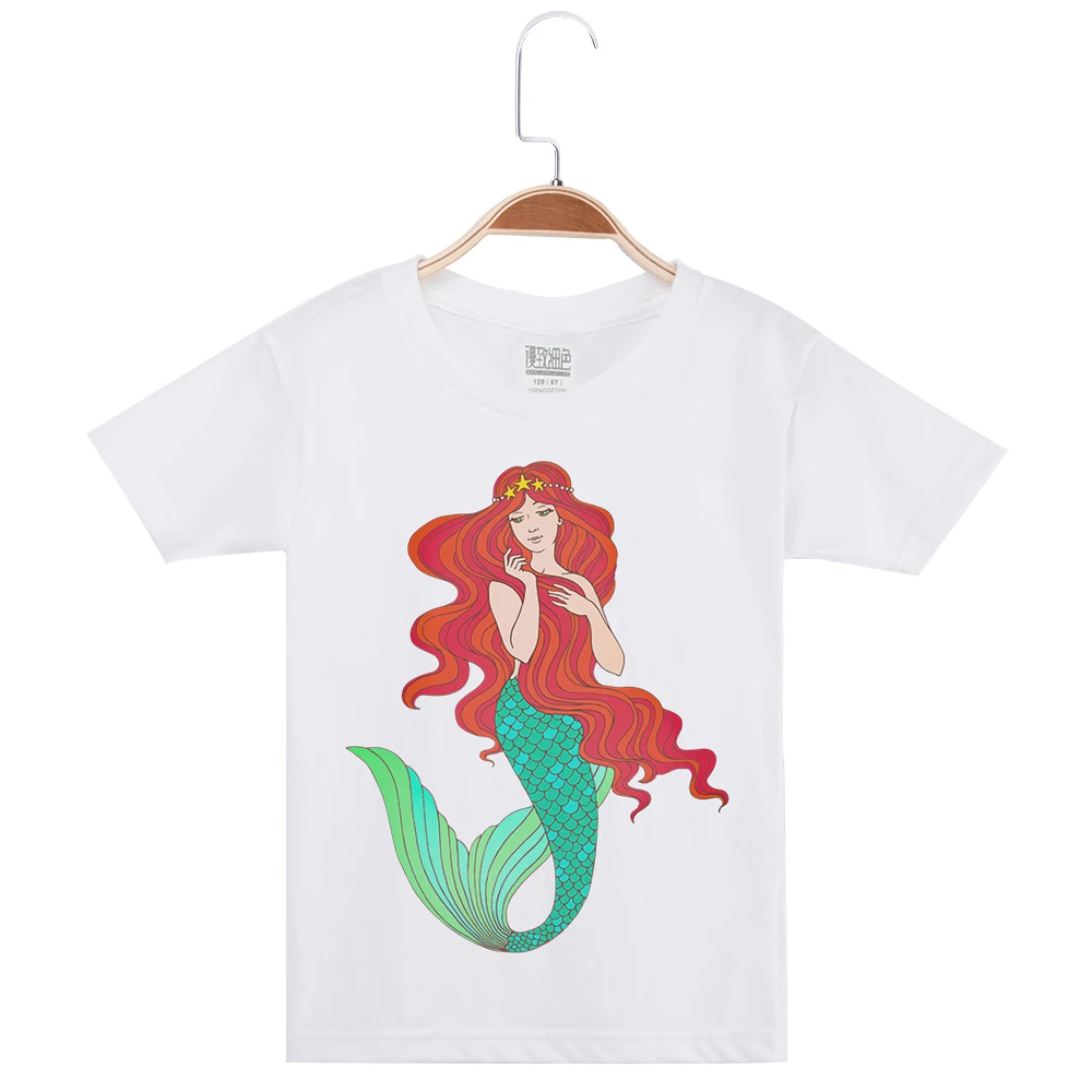 New T Shirts Kid White Basic Tee Top Short Sleeve Cotton Funny T-Shirt Child Clothing Girls Mermaid Printed Tees Hipster Tops
New T Shirts Kid White Basic Tee Top Short Sleeve Cotton Funny T-Shirt Child Clothing Girls Mermaid Printed Tees Hipster Tops