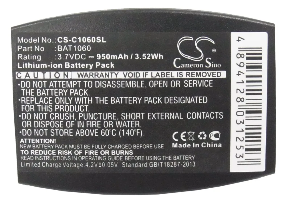Cameron Sino 950mAh Battery 3M BAT1060 CP-SN3M XT-1 for 3M C1060 C1060 Wireless Intercom RF1060 T-1 T-1 drive-thru headsets
Cameron Sino 950mAh Battery 3M BAT1060 CP-SN3M XT-1 for 3M C1060 C1060 Wireless Intercom RF1060 T-1 T-1 drive-thru headsets