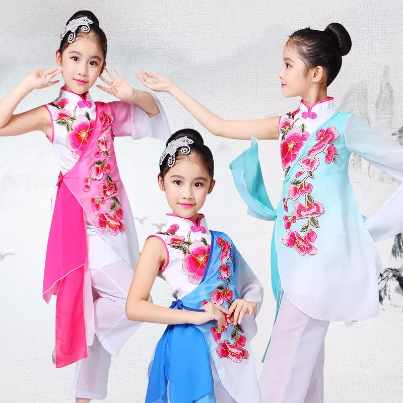 Girl Yangko Dance Costumes Kids National Classic Fan Dance Clothing Umbrella Dance Elegant Girl Costume Stage Performance
Girl Yangko Dance Costumes Kids National Classic Fan Dance Clothing Umbrella Dance Elegant Girl Costume Stage Performance