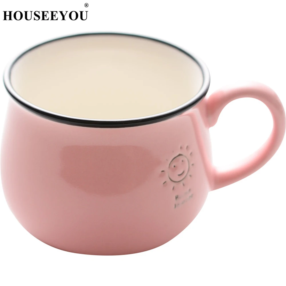 Кофейная кружка HOUSEEYOU с милым креативным улыбающимся лицом 250 мл для дома офиса