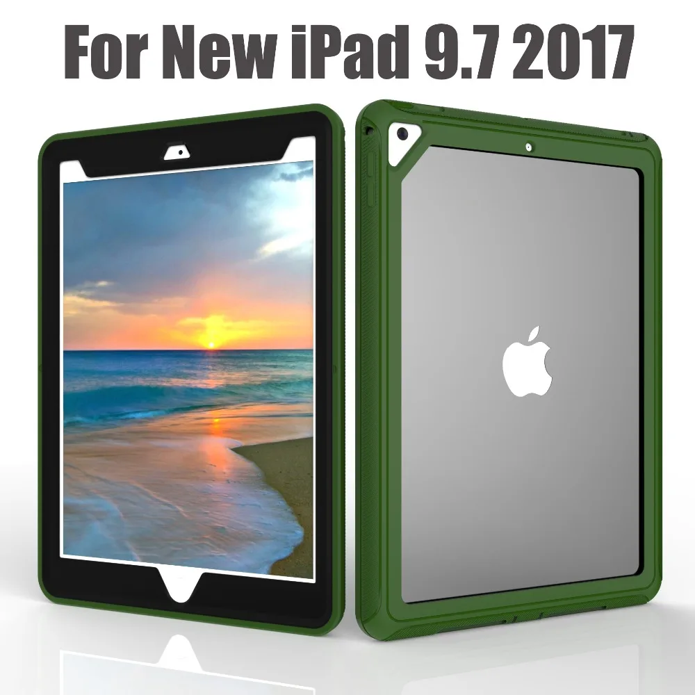 Для Apple новый iPad 9 7 2017 & 2018 PC + TPU броня противоударный защитный чехол с прозрачной