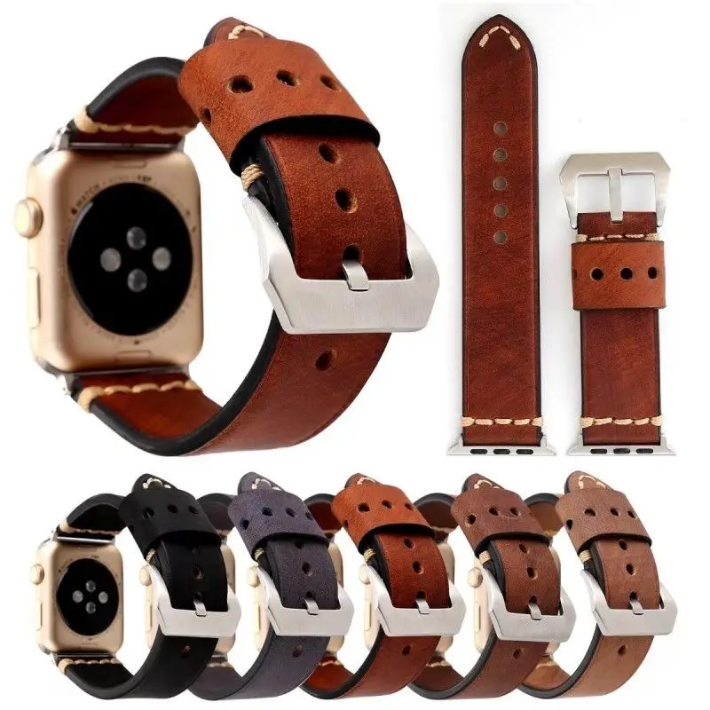 Ремешок DPK из натуральной кожи для Apple Watch Band 42 мм 38 мм, Винтажный Классический браслет в стиле ретро с большой металлической пряжкой для iWatch Series 3 2 1
Ремешок DPK из натуральной кожи для Apple Watch Band 42 мм 38 мм, Винтажный Классический браслет в стиле ретро с большой металлической пряжкой для iWatch Series 3 2 1