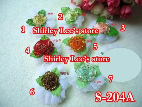 Wholesale ----900pcs 4cm Gold Edge Organza Ribbon Carnation with Leaf on Sheer Organza (S-204A) Mix 7 colors
Wholesale ----900pcs 4cm Gold Edge Organza Ribbon Carnation with Leaf on Sheer Organza (S-204A) Mix 7 colors