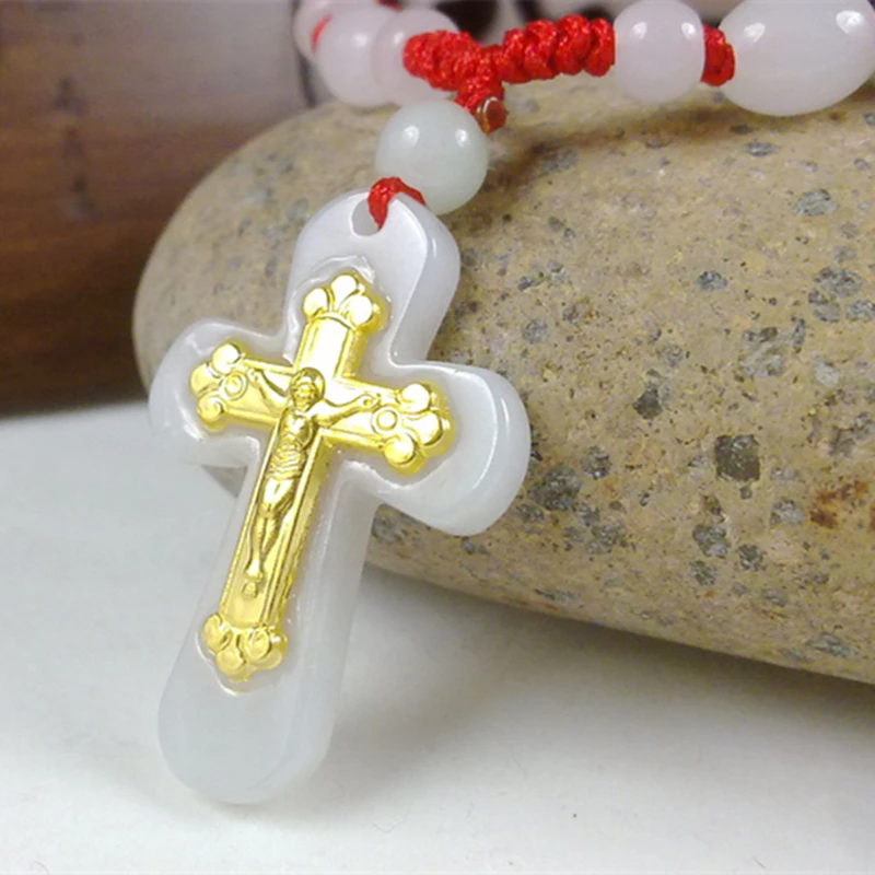 New Design Fashion Female Male Cross Gold Jade Pendant On Hot Sales Good Quality Jade Necklace For Men Women Fine Jewelry
New Design Fashion Female Male Cross Gold Jade Pendant On Hot Sales Good Quality Jade Necklace For Men Women Fine Jewelry