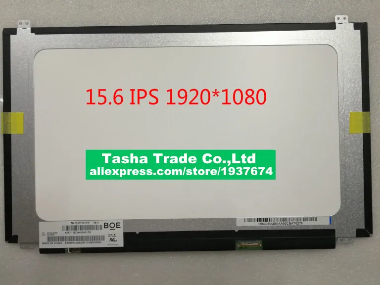 Диагональ экрана 1920 дюймов матрица ноутбука BOE FHD LCD Screen Display 1080 * eDP 30pin IPS NV156FHM N47 |