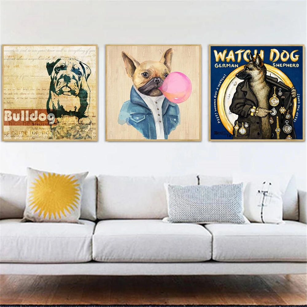 Cute Poster Prints Bulldog Funny Dog Painting Wall Art Canvas Pictures for Living Room Home Decor Cuadros Decoracion Salon
Cute Poster Prints Bulldog Funny Dog Painting Wall Art Canvas Pictures for Living Room Home Decor Cuadros Decoracion Salon
