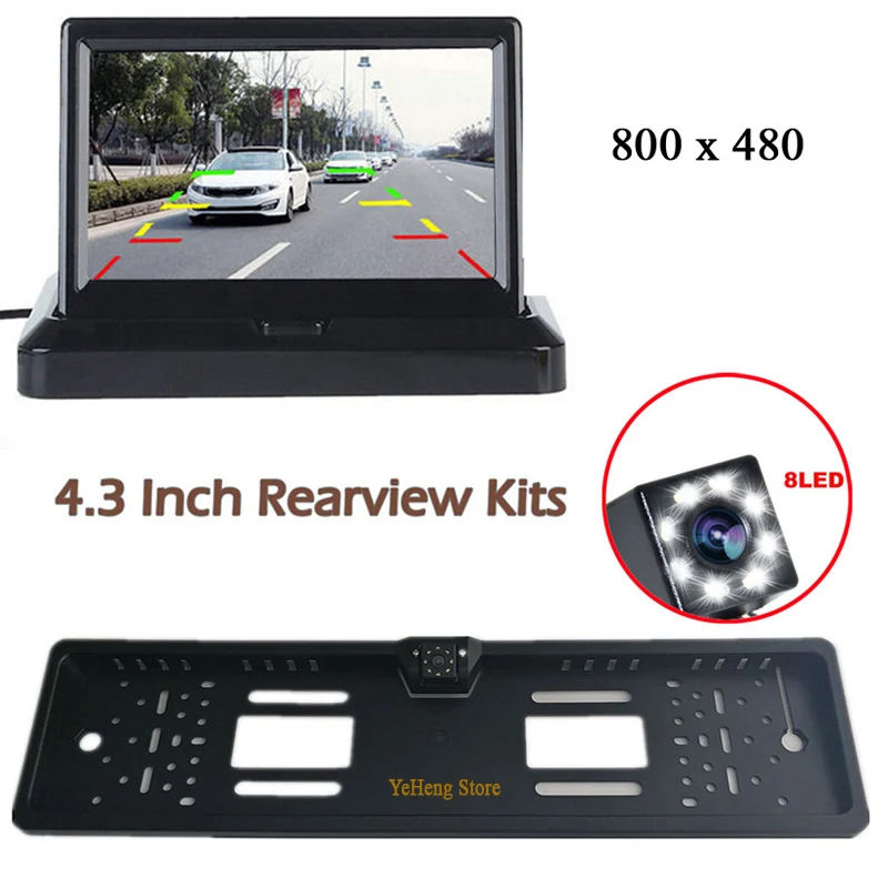 

High Resolution 4.3" Color TFT LCD Folding Car Parking Assistance Monitors DC 12V Foldable Car Monitor With LED Rear View Camera