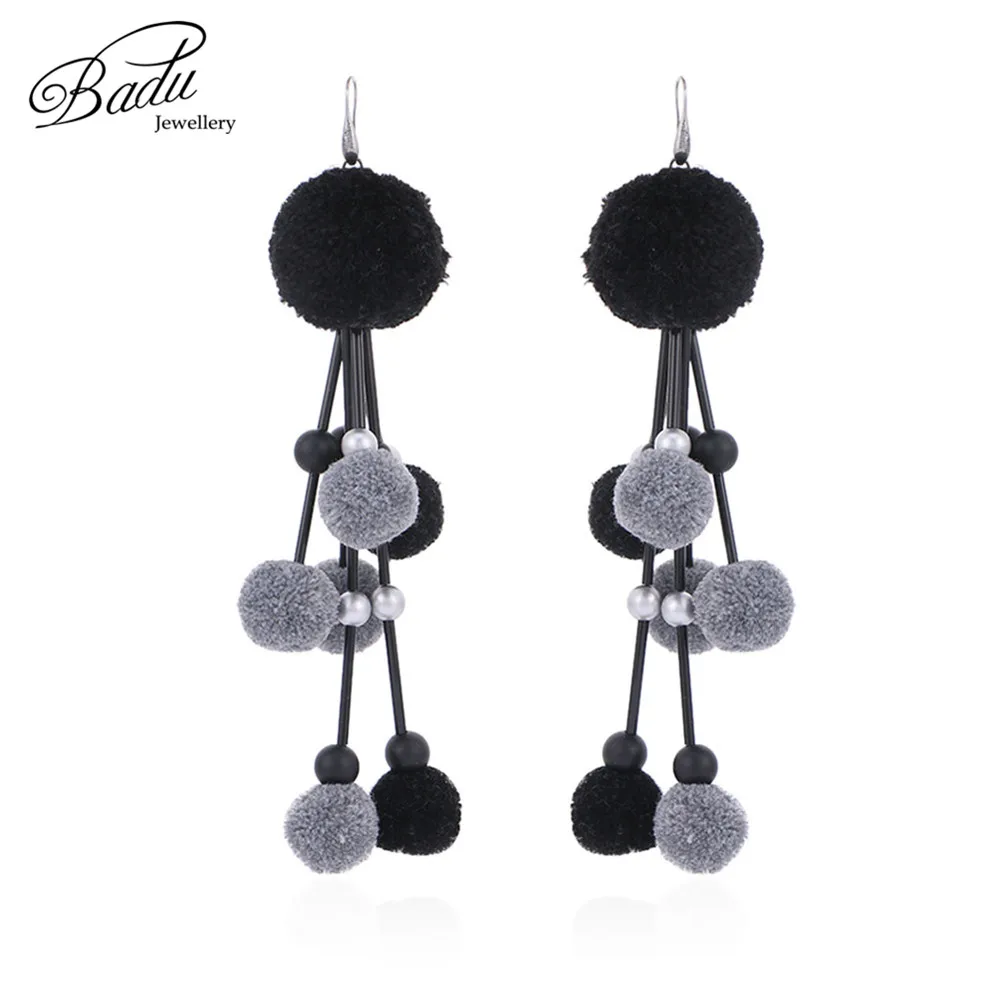 Badu Bohemian Earrings for Women Colorful Cotton Pompom Ball Pendant Long Dangle Drop Earrings Christmas Party Jewelry Wholesale
Badu Bohemian Earrings for Women Colorful Cotton Pompom Ball Pendant Long Dangle Drop Earrings Christmas Party Jewelry Wholesale