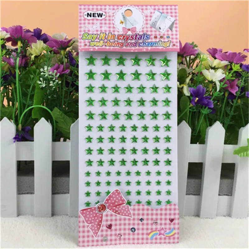 Scrapbook stickers Crystal Acrylic green Five-pointed star Stickers Facial makeup Hair decoration Kindergarten award sticker
Scrapbook stickers Crystal Acrylic green Five-pointed star Stickers Facial makeup Hair decoration Kindergarten award sticker