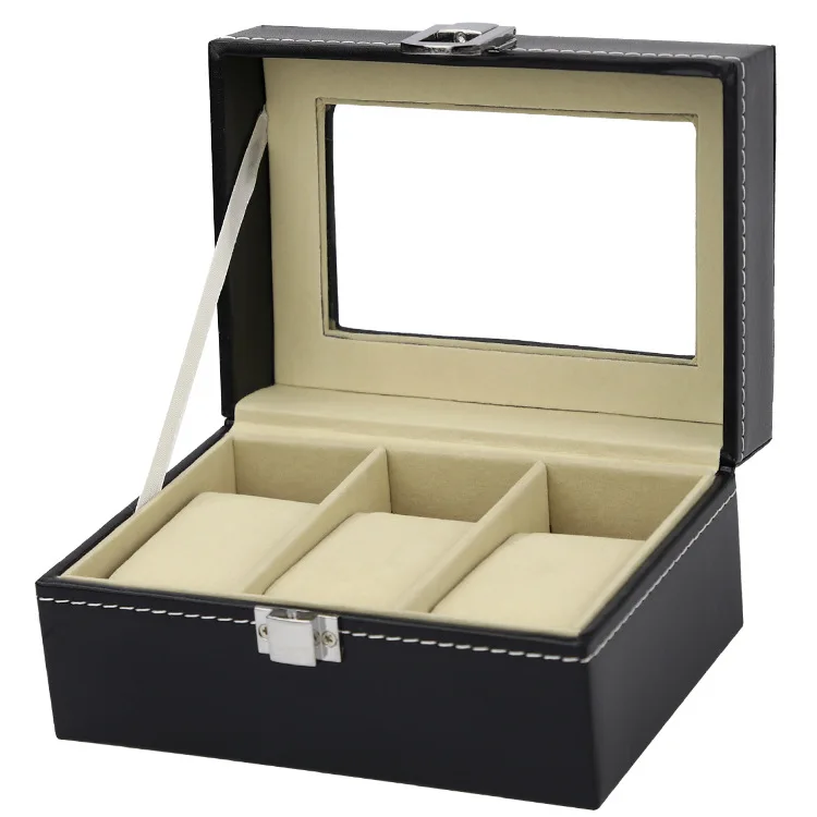 3 коробки для часов черная кожаная коробка часов|horloge doos|caja de relojwatch box |