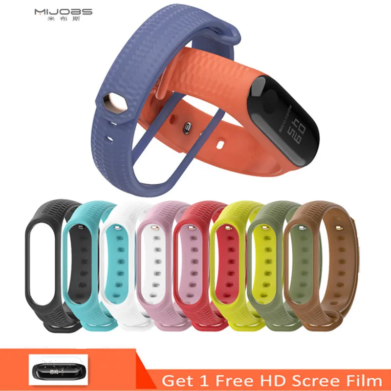 Силиконовый ремешок Mijobs Mi Band 3 для Xiaomi аксессуары Miband смарт браслет
