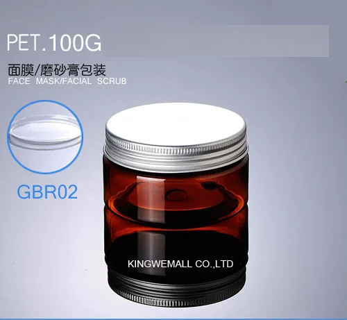 Wholesale 300pcs/lot Capacity 100g 100ml Empty PET Brown Cream Jar with Aluminum Lids For Cosmetic Packaging GBR02
Wholesale 300pcs/lot Capacity 100g 100ml Empty PET Brown Cream Jar with Aluminum Lids For Cosmetic Packaging GBR02