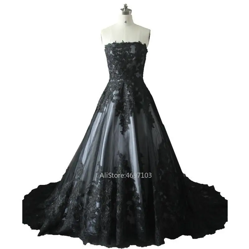 Black Strapless Tulle With Lace Appliques Black And White Wedding Dress Lace Up Back Custom Plus Size Formal Occasion
Black Strapless Tulle With Lace Appliques Black And White Wedding Dress Lace Up Back Custom Plus Size Formal Occasion