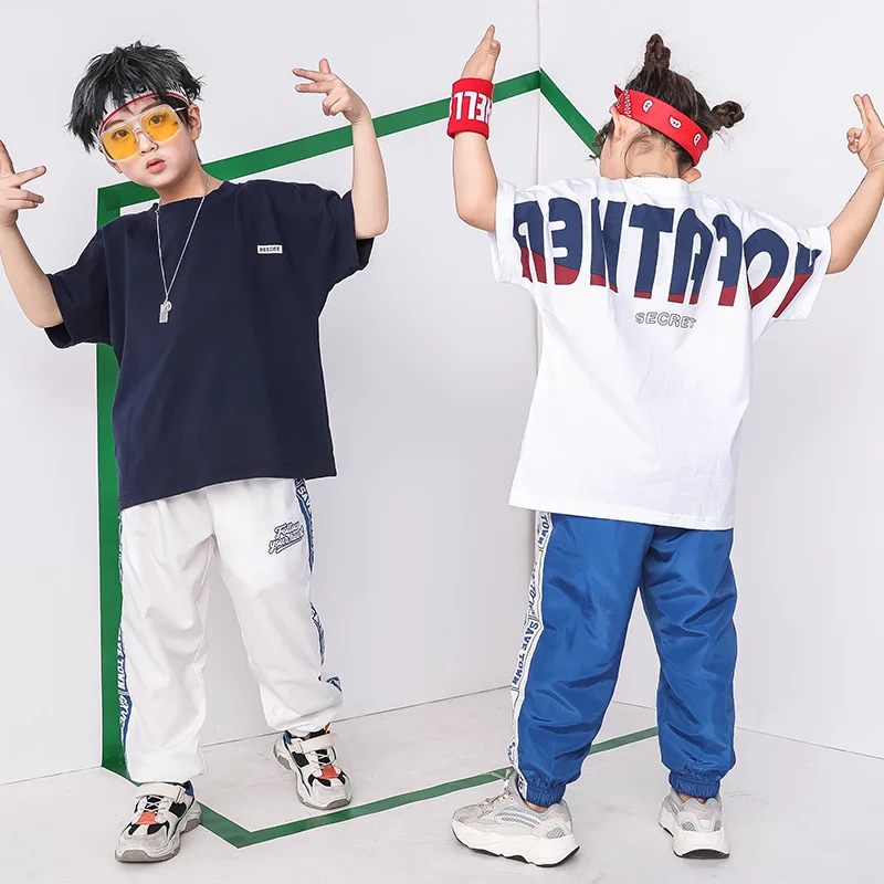 White Navy Blue Summer T-shirt Pants Suit Children Hip Hop Jazz Street Dance Costumes for Boys Girls Kids Stage Outfit Clothes
White Navy Blue Summer T-shirt Pants Suit Children Hip Hop Jazz Street Dance Costumes for Boys Girls Kids Stage Outfit Clothes