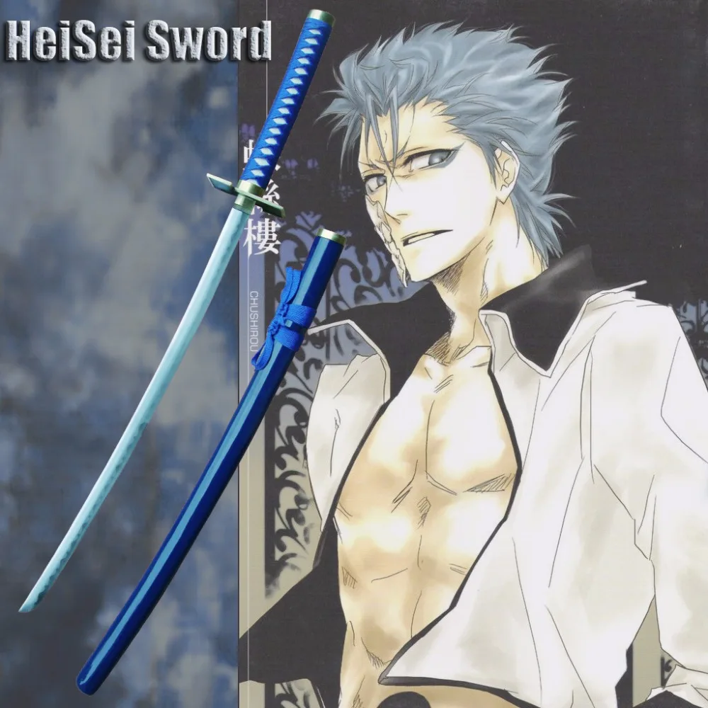 Косплэй Аниме Bleach Меч Grimmjow jeagerjaques Zanpakuto японской реального углерода Сталь Катана