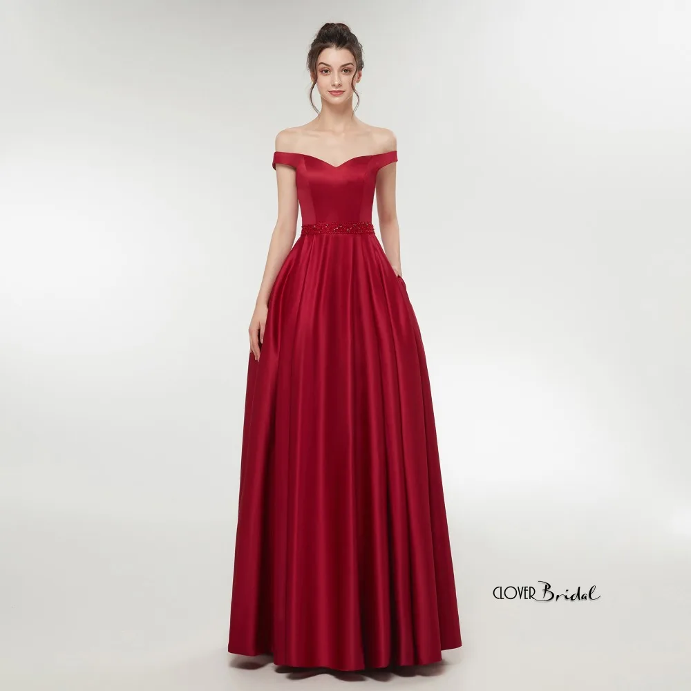 2018 CloverBridal A-line dress elegant burgundy soft satin bridesmaid gown light champagne wedding party dresses with pockets
2018 CloverBridal A-line dress elegant burgundy soft satin bridesmaid gown light champagne wedding party dresses with pockets