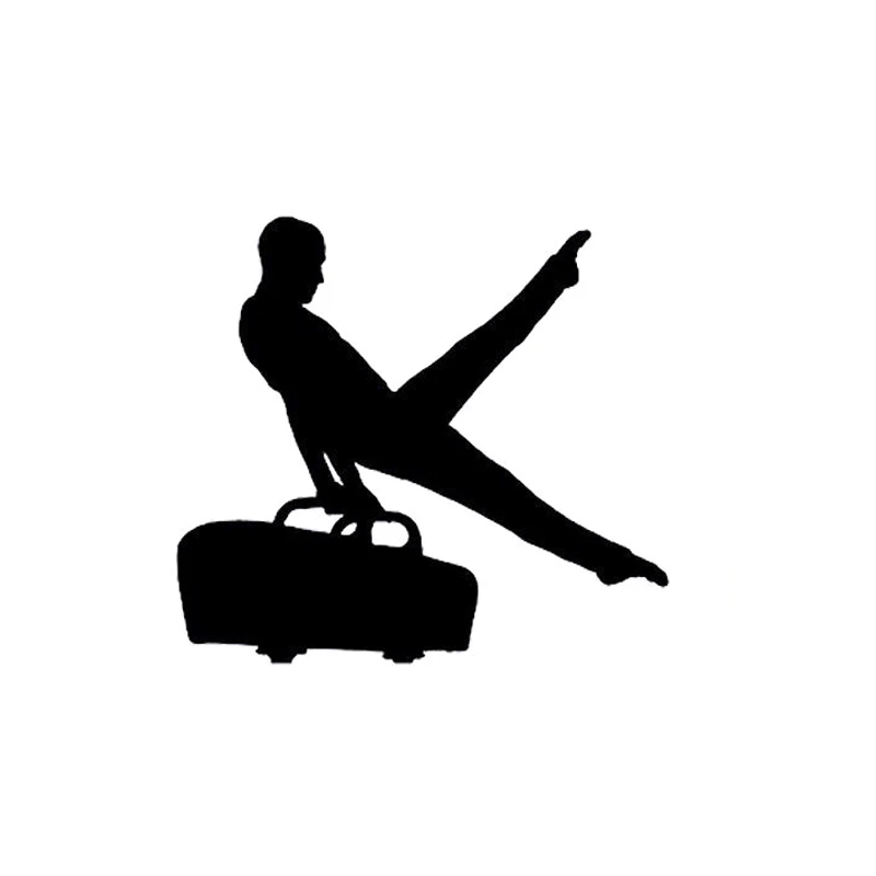 14.5CM*13.1CM Fashion Gymnastics Gym Sports Vinyl Car Sticker Black/Silver Silhouette S9-0504 | Автомобили и мотоциклы