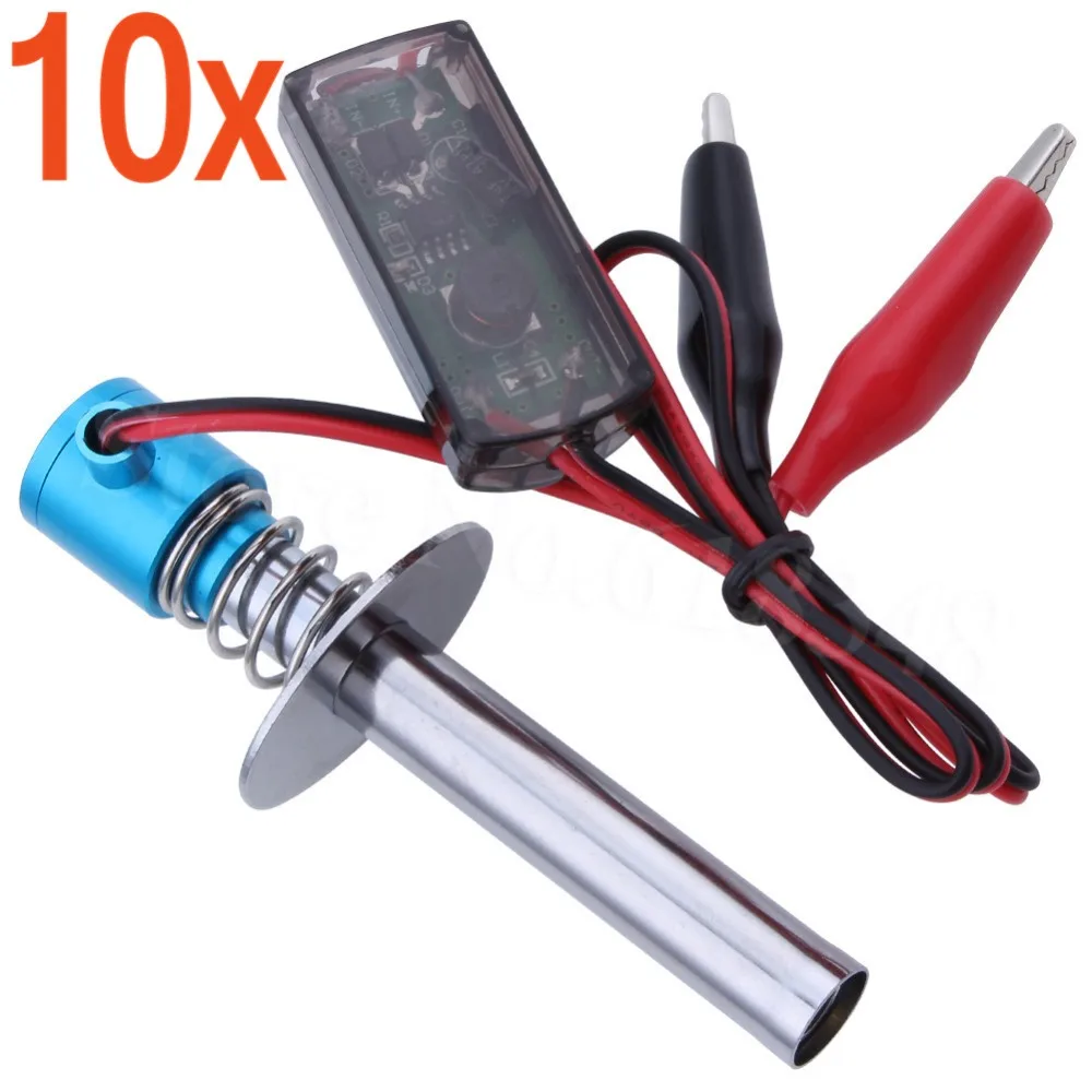 10pcs/Lot HSP 80100 6-12V Electric Glow Plug Igniter Upgraded for 1/8 1/10 Nitro RC Car Monster Truck with Alligator Clip
10pcs/Lot HSP 80100 6-12V Electric Glow Plug Igniter Upgraded for 1/8 1/10 Nitro RC Car Monster Truck with Alligator Clip