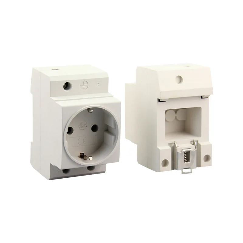 EU Din Rail Mount Power Socket 2 Pins Extention Distribution Box 10-16A 250V Modular Socket for Switchgear
EU Din Rail Mount Power Socket 2 Pins Extention Distribution Box 10-16A 250V Modular Socket for Switchgear