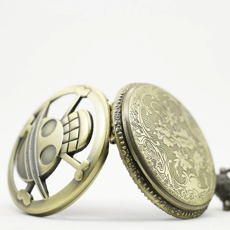 Мужские кварцевые карманные часы в стиле стимпанк с японским мультипликационным
