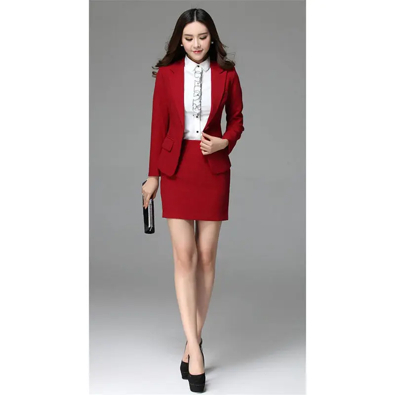 New Red Womens Business Skirt Suits Female Office Uniform Formal Dinner Suits Ladies Office Business Suit B343
New Red Womens Business Skirt Suits Female Office Uniform Formal Dinner Suits Ladies Office Business Suit B343