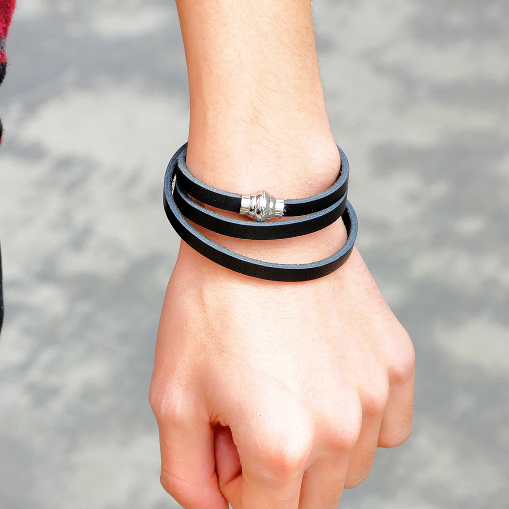 Trendy Simple Multilayer Women Leather Bracelets Fashion Bracelets Bangles for Man Magnetic Clasps Bangles Jewelry Wholesale
Trendy Simple Multilayer Women Leather Bracelets Fashion Bracelets Bangles for Man Magnetic Clasps Bangles Jewelry Wholesale