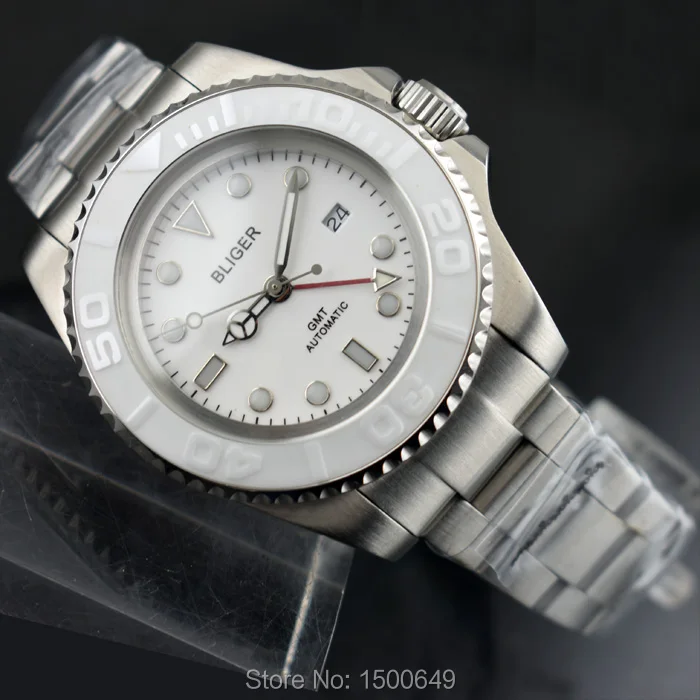 BLIGER Bliger watch 43mm Big White Sterile dial red GMT hand Ceramic Bezel Automatic movement Men's watch
BLIGER Bliger watch 43mm Big White Sterile dial red GMT hand Ceramic Bezel Automatic movement Men's watch