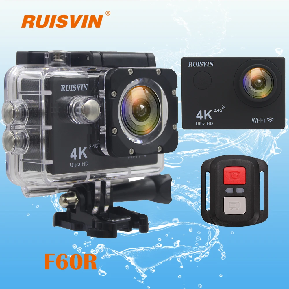 Новые RUISVIN F60R WI FI действие Камера 4 К 1080 P Ultra HD 16MP спортивные Go Водонепроницаемый Pro