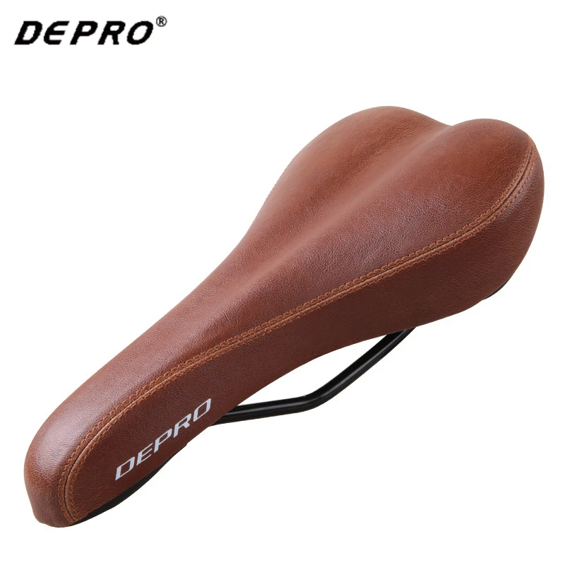 Велосипедное седло DEPRO из искусственной кожи ассиметричное черное для