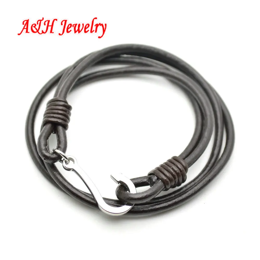 10pcs High Quality Black Genuine Leather 316L Stainless Steel Hook Multi-layer Bracelet 14.5'' For Women Jewelry
10pcs High Quality Black Genuine Leather 316L Stainless Steel Hook Multi-layer Bracelet 14.5'' For Women Jewelry