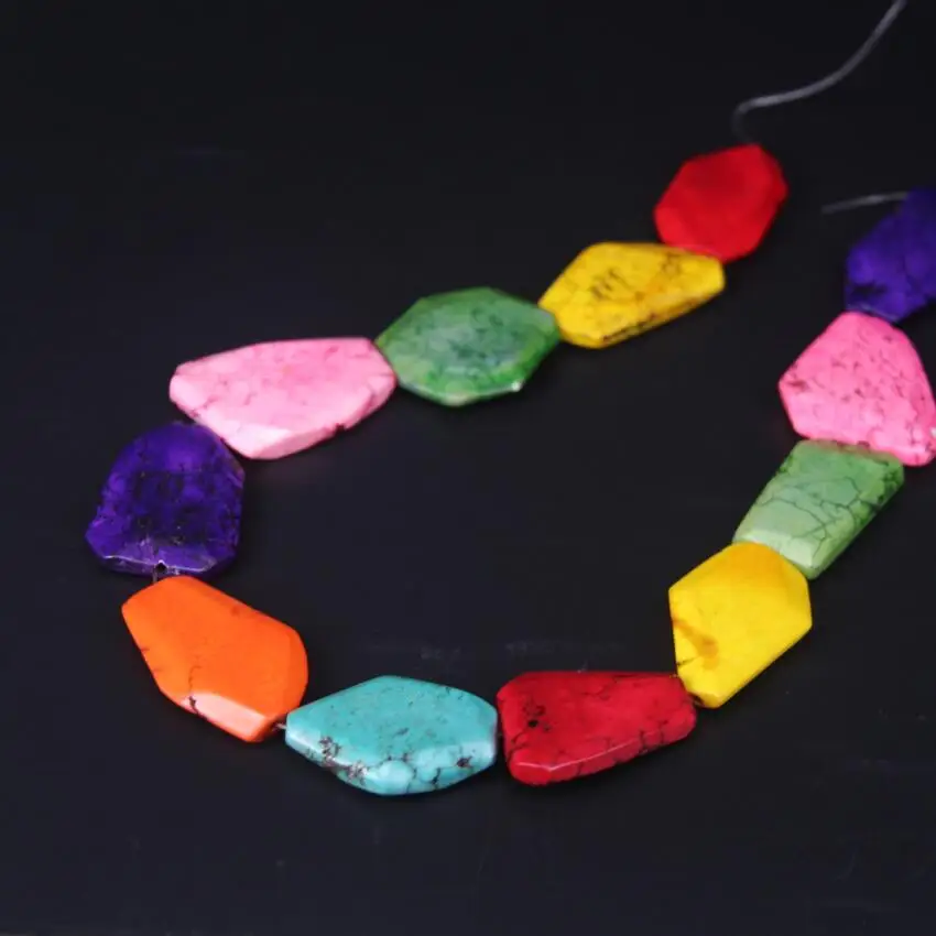 12-14pcs/strand Multi-color Howlite Magnesite Faceted Slab Pendants,Cut Turquoises Stone Slice Nugget Loose Beads Jewelry Making
12-14pcs/strand Multi-color Howlite Magnesite Faceted Slab Pendants,Cut Turquoises Stone Slice Nugget Loose Beads Jewelry Making